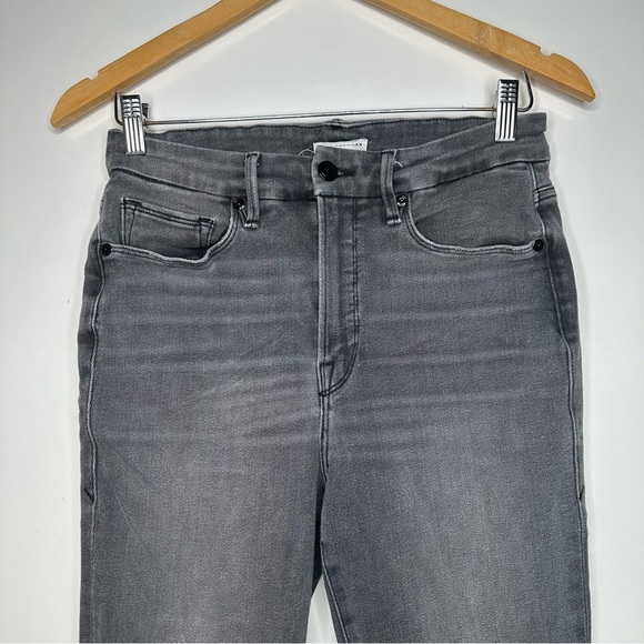 Good American Grey Good Waist Crop Raw Hem Skinny Jeans Size 29 - Picture 7 of 8